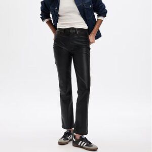 GAP Women's Vegan Leather Vintage Slim Pants in Black- Size 30- New!